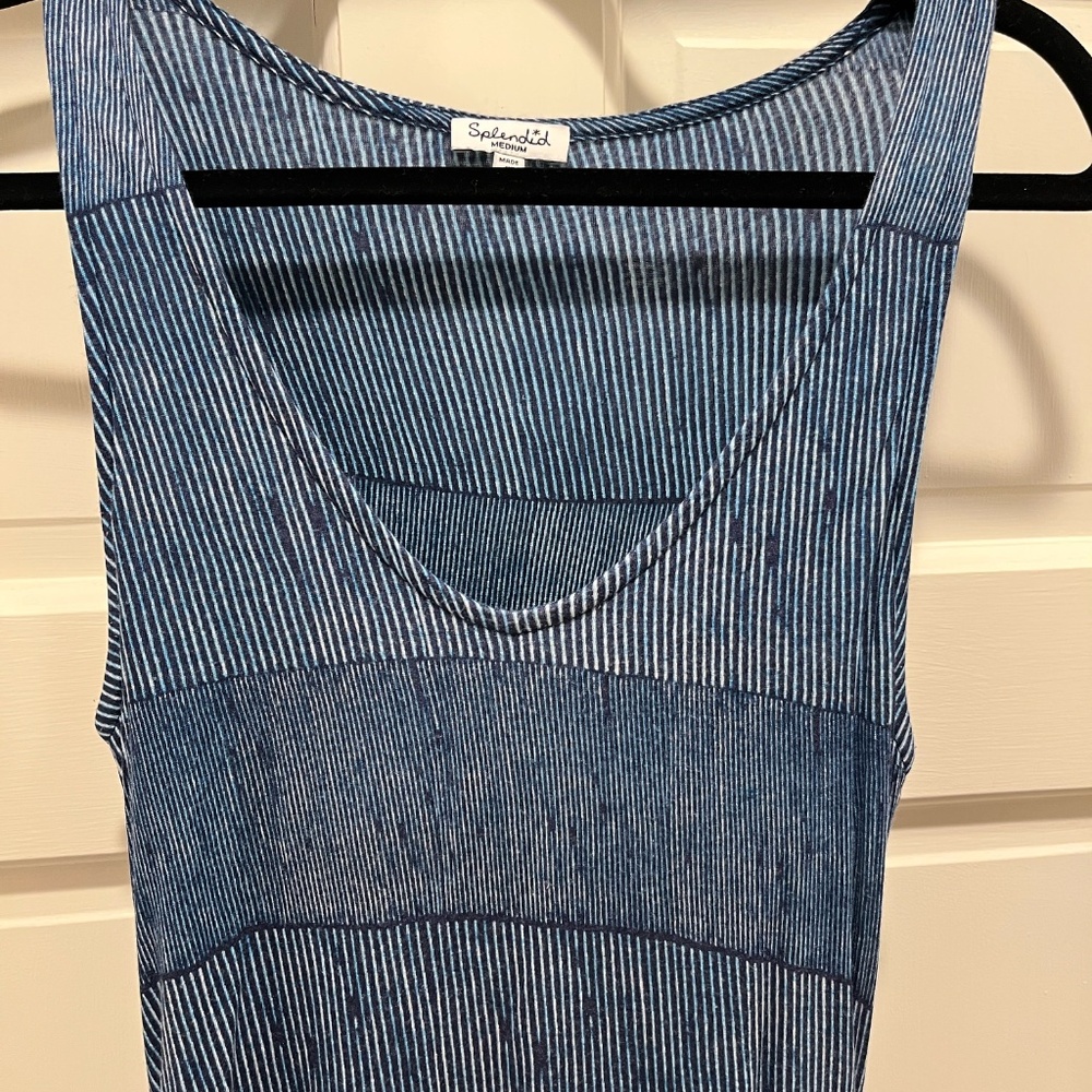 Blue Knee-Length Tank Top Dress by Splendid.  Size M. - Picture 2 of 4